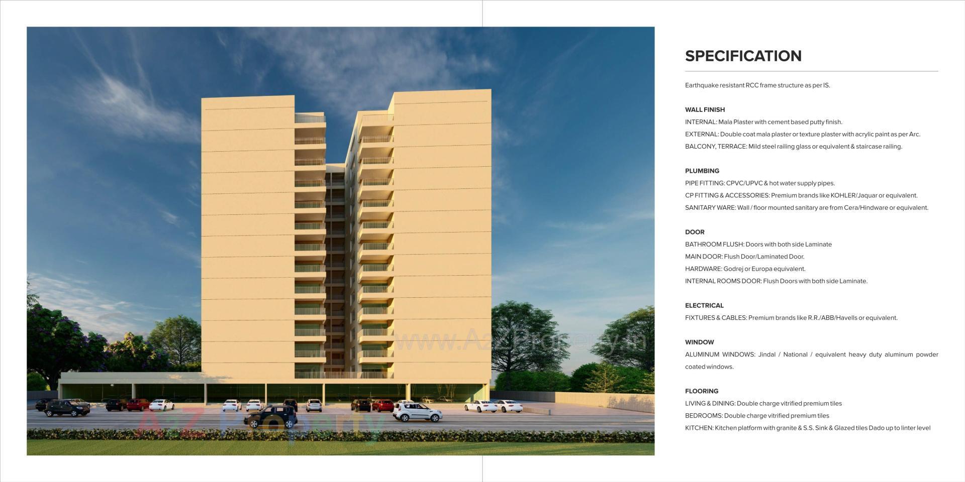 3D Elevation of real estate project The Double Three located at Koba, Gandhinagar, Gujarat