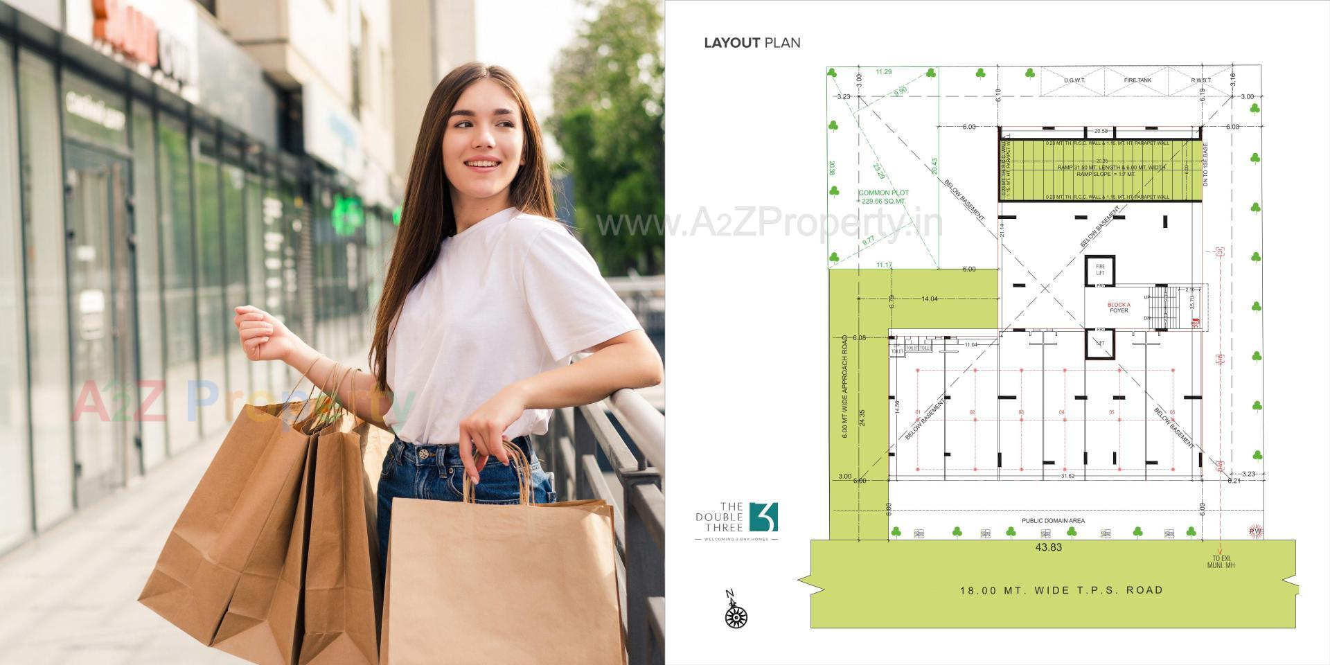 Layout of real estate project The Double Three located at Koba, Gandhinagar, Gujarat