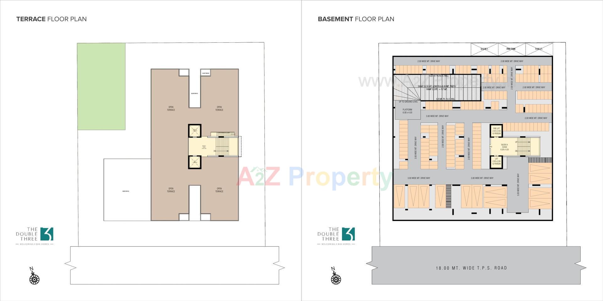 Layout of real estate project The Double Three located at Koba, Gandhinagar, Gujarat