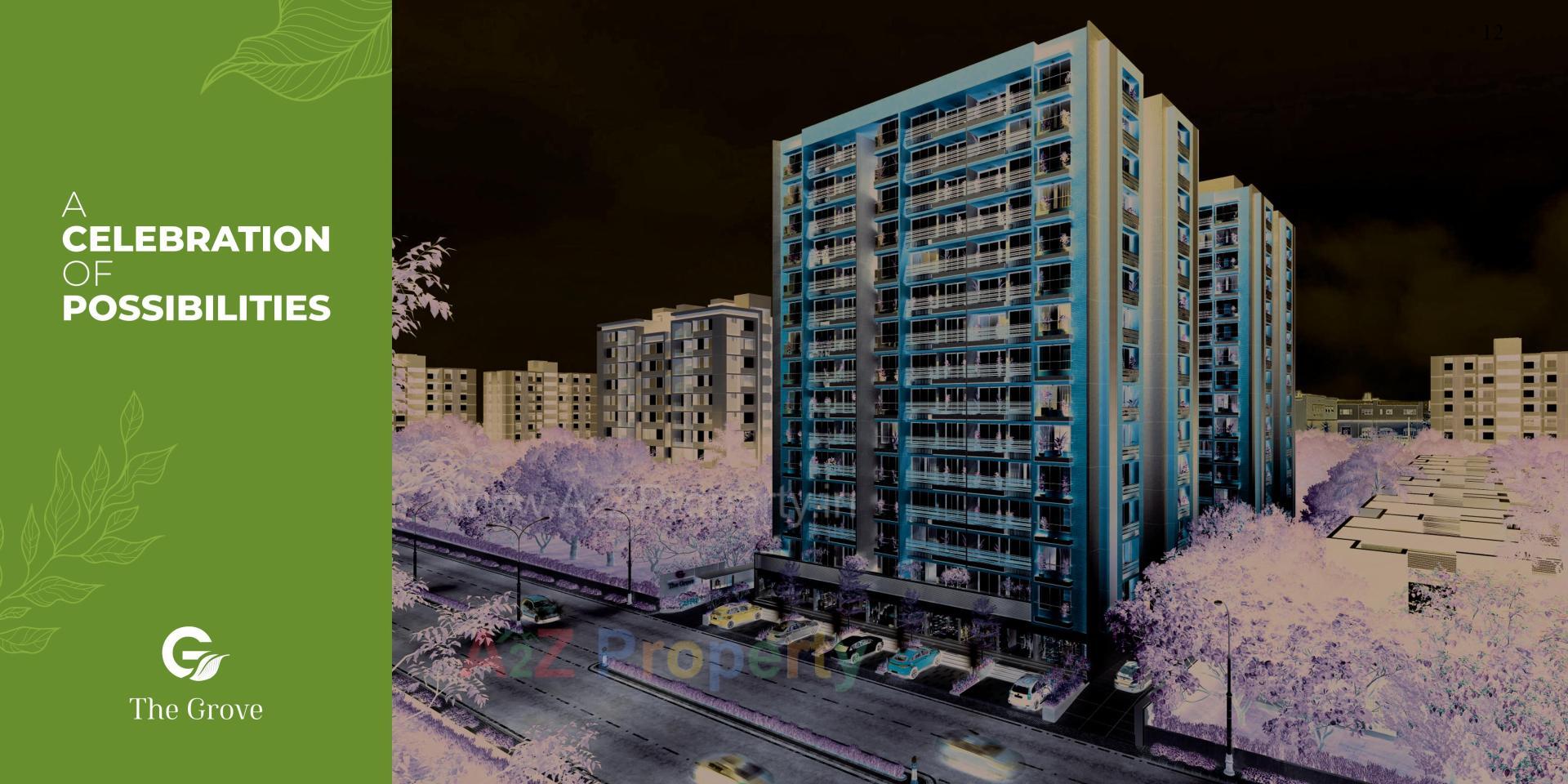 3D Elevation of real estate project The Grove located at Khoraj, Gandhinagar, Gujarat