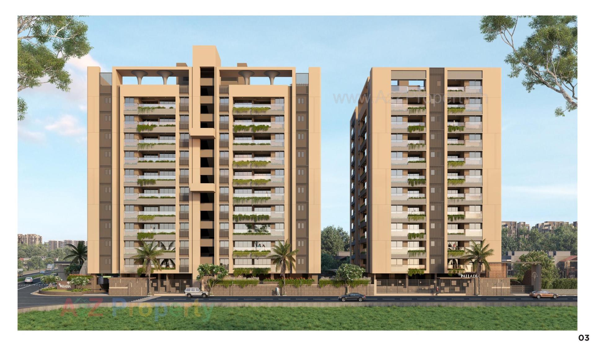 3D Elevation of real estate project The Palladia located at Gandhinagar, Gandhinagar, Gujarat