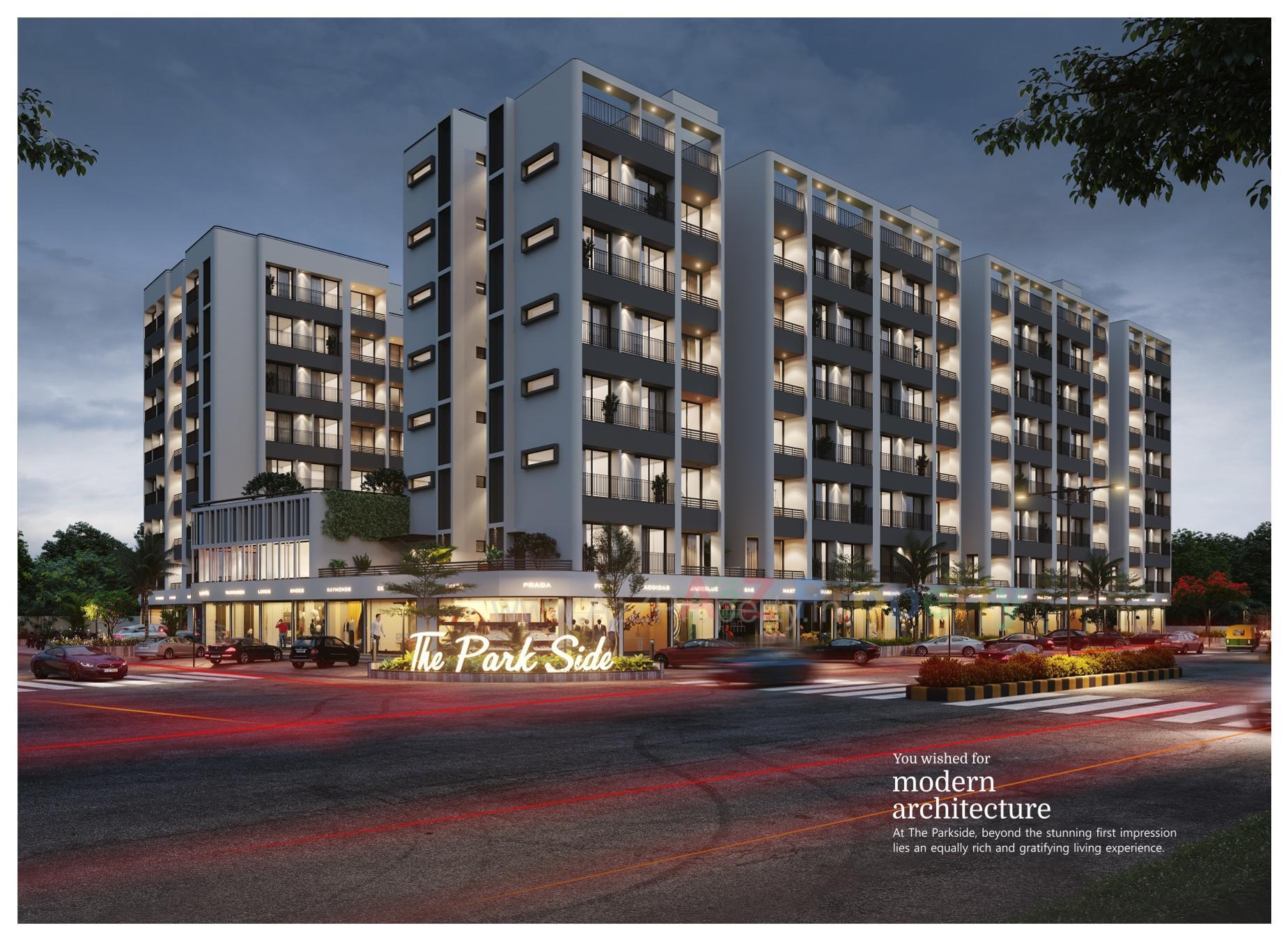3D Elevation of real estate project The Parkside located at Nana-chiloda, Gandhinagar, Gujarat