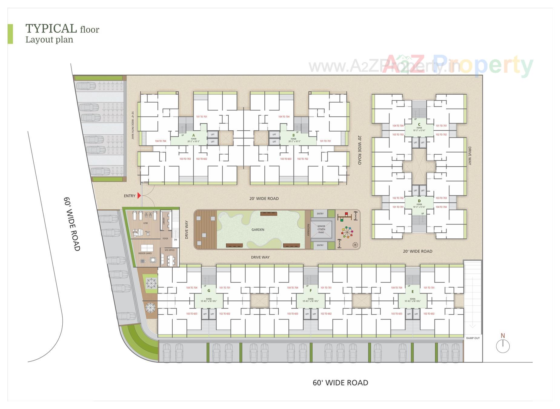 Layout of real estate project The Parkside located at Nana-chiloda, Gandhinagar, Gujarat