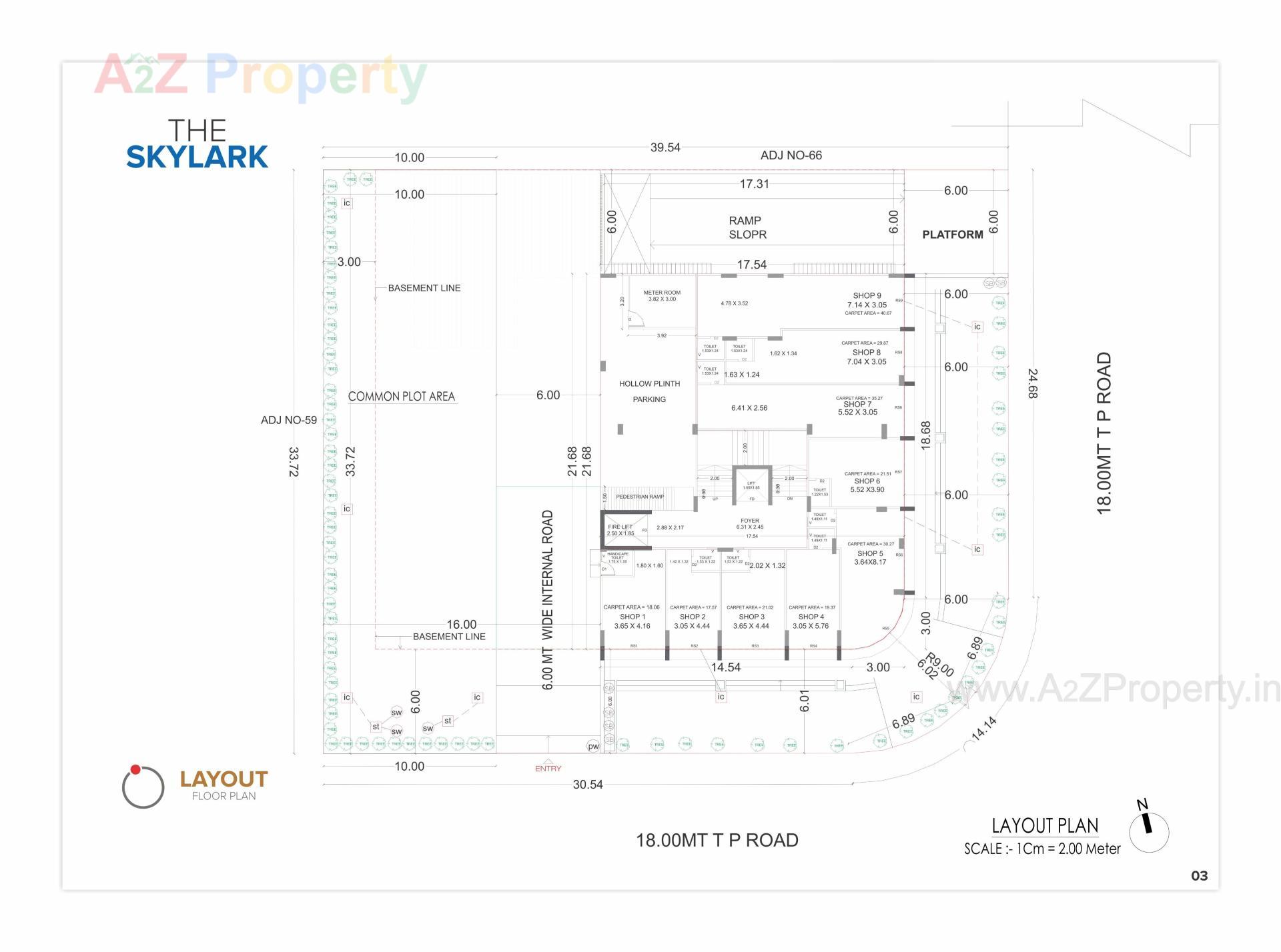 Layout of real estate project The Skylark located at Randesan, Gandhinagar, Gujarat