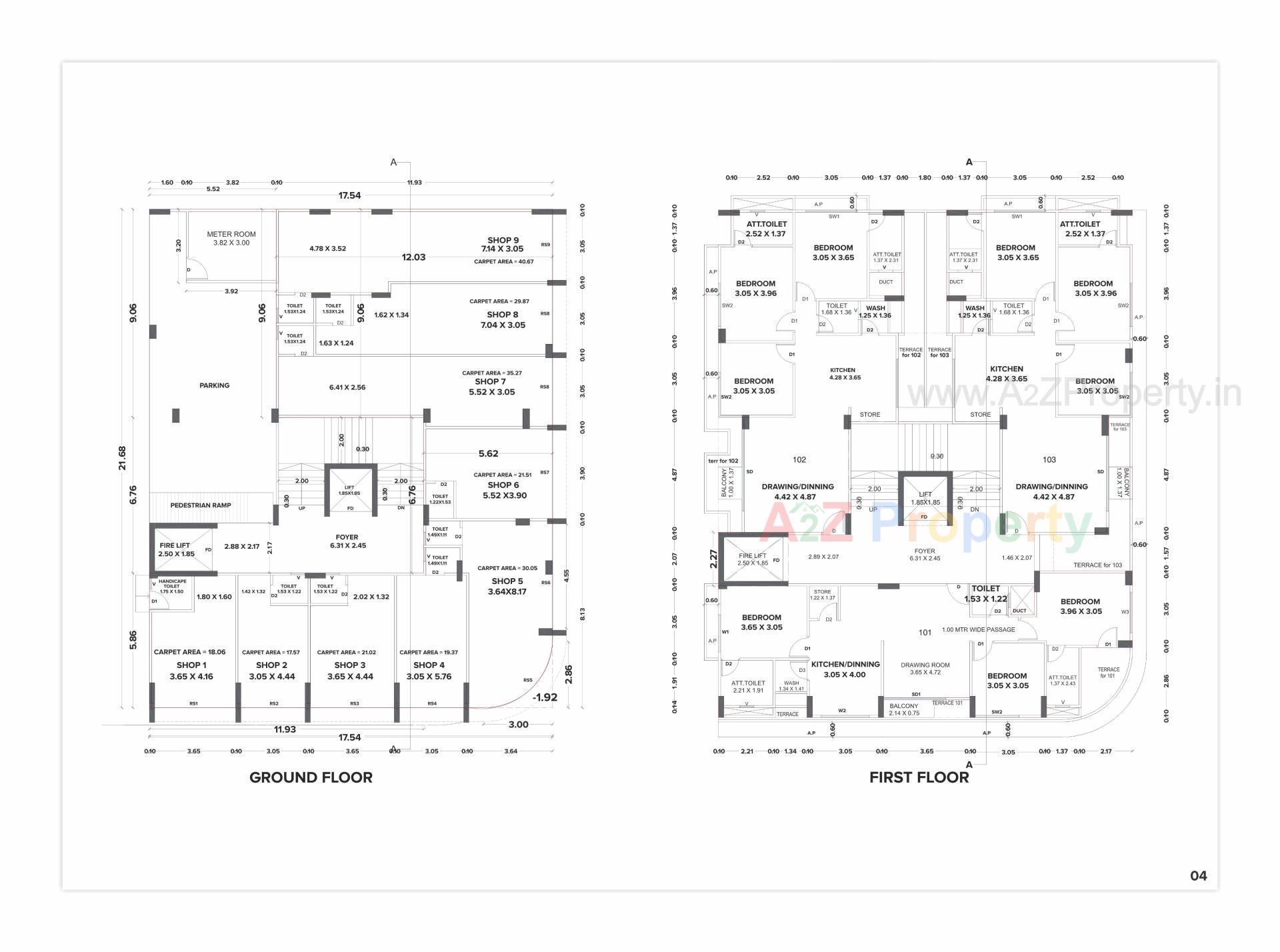 Layout of real estate project The Skylark located at Randesan, Gandhinagar, Gujarat
