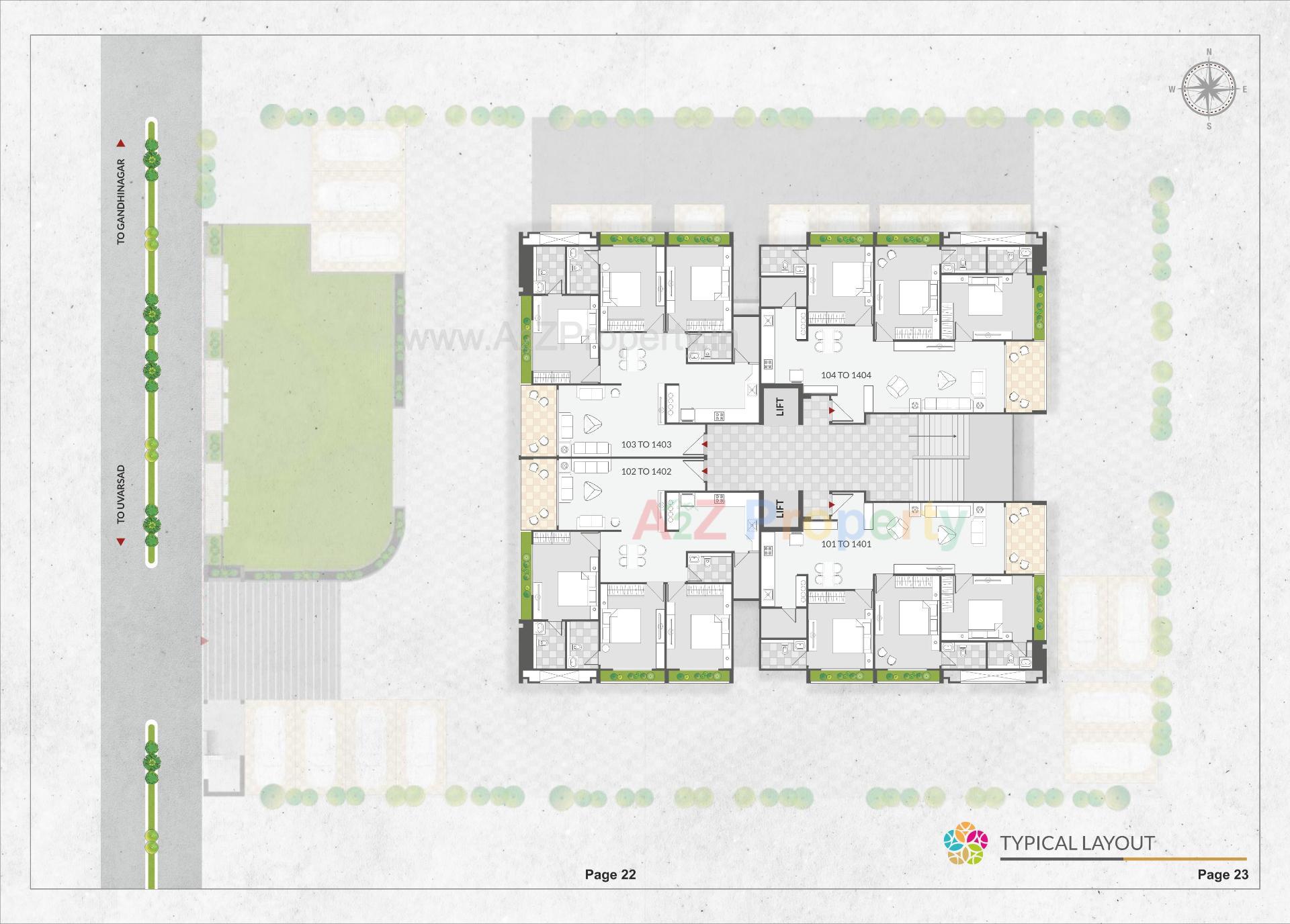Layout of real estate project The Spenta Serenity located at Vavol, Gandhinagar, Gujarat