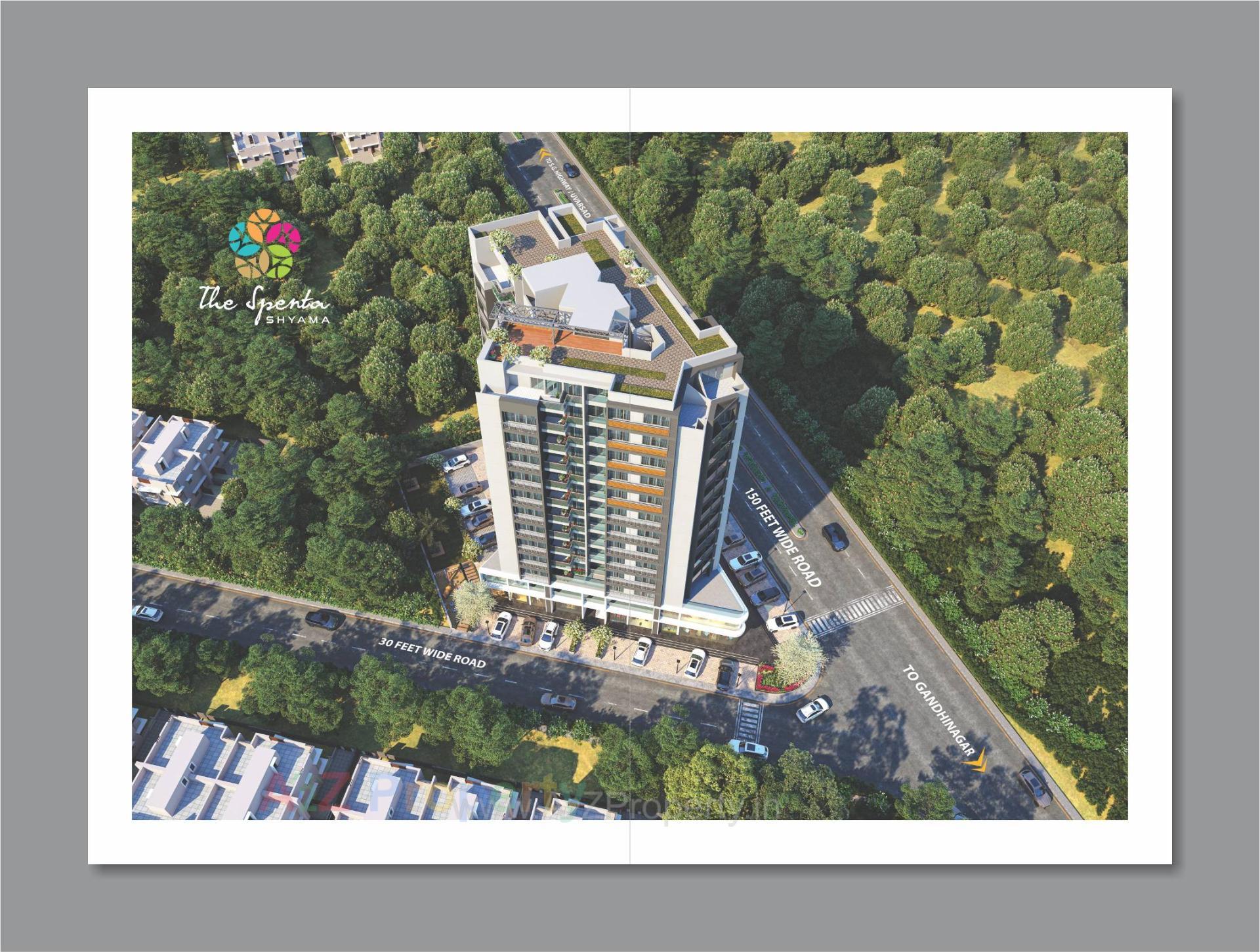 3D Elevation of real estate project The Spenta Shyama located at Vavol, Gandhinagar, Gujarat