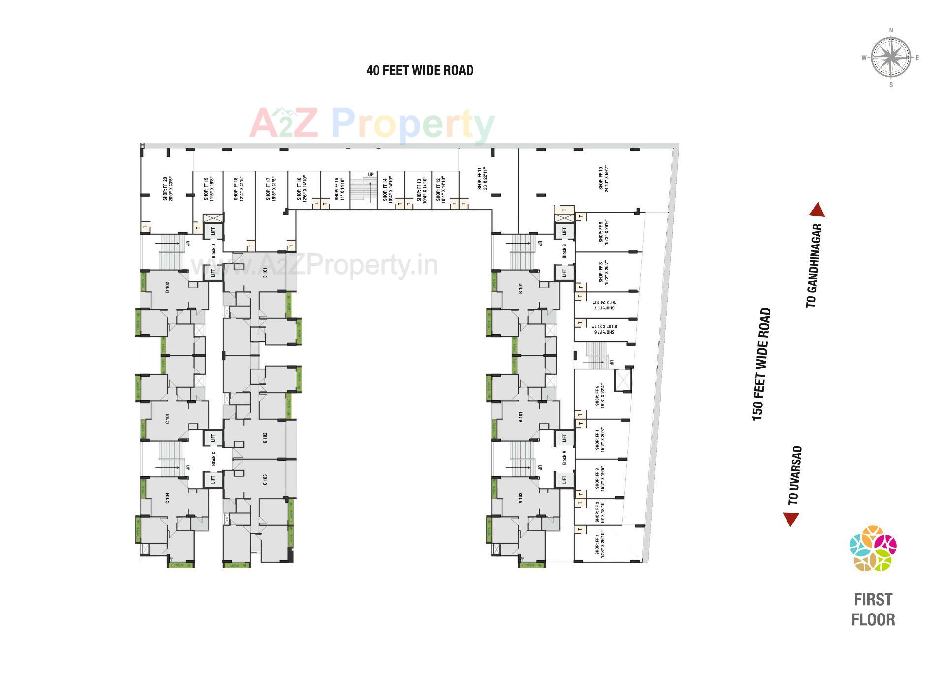Layout of real estate project The Spenta Suraj located at Vavol, Gandhinagar, Gujarat