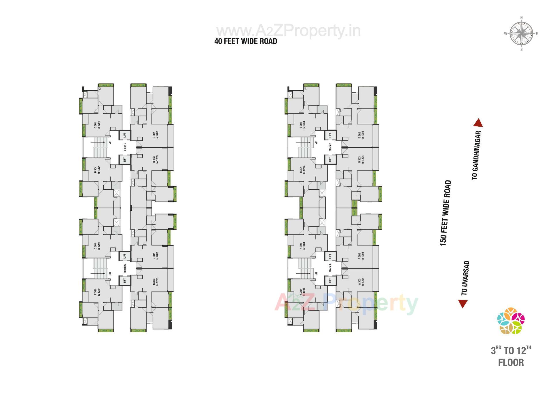 Layout of real estate project The Spenta Suraj located at Vavol, Gandhinagar, Gujarat