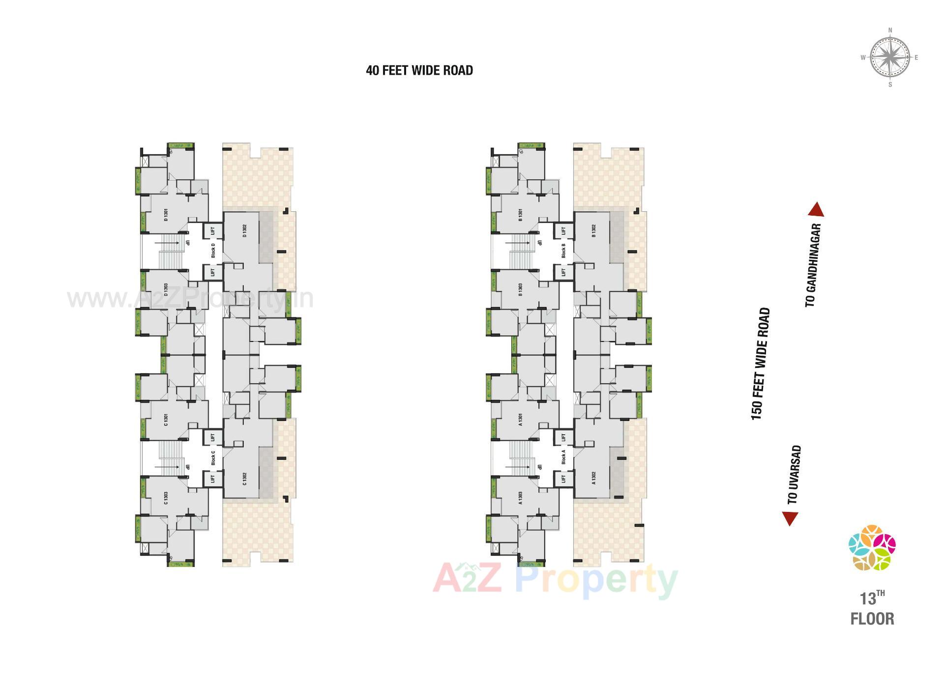 Layout of real estate project The Spenta Suraj located at Vavol, Gandhinagar, Gujarat