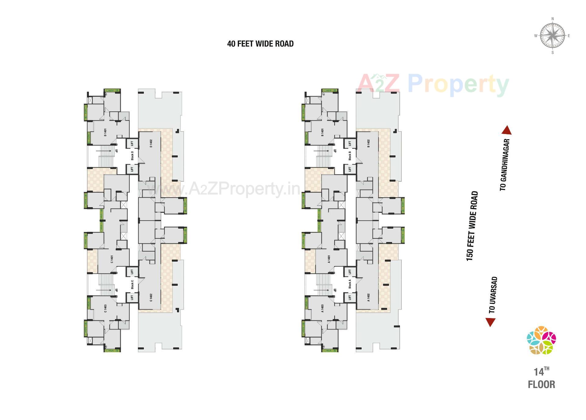 Layout of real estate project The Spenta Suraj located at Vavol, Gandhinagar, Gujarat
