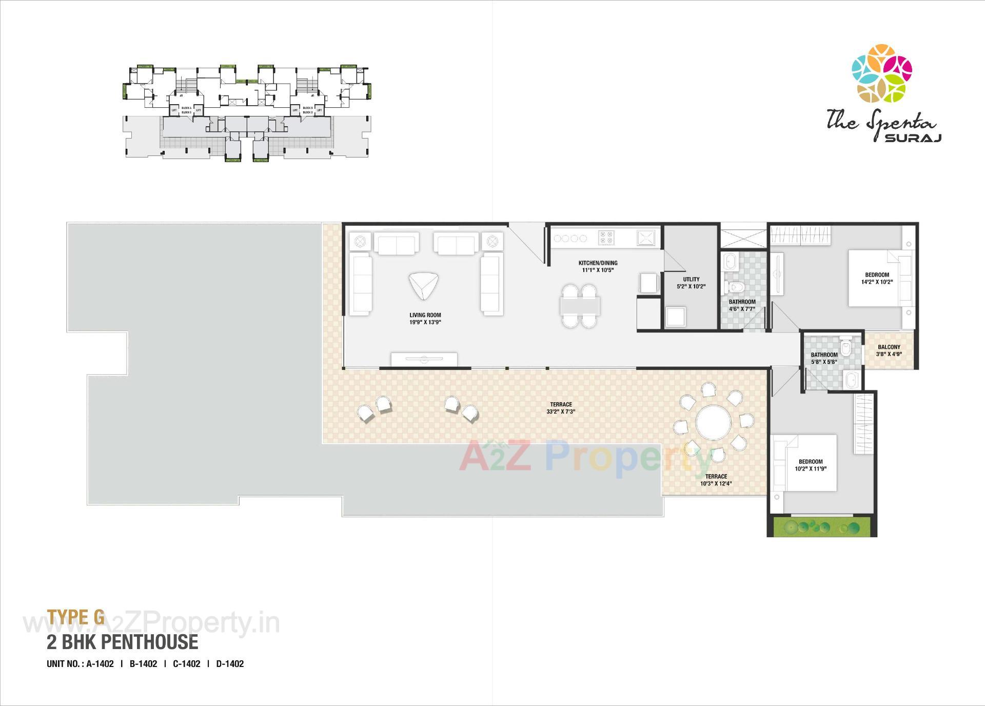 Layout of real estate project The Spenta Suraj located at Vavol, Gandhinagar, Gujarat
