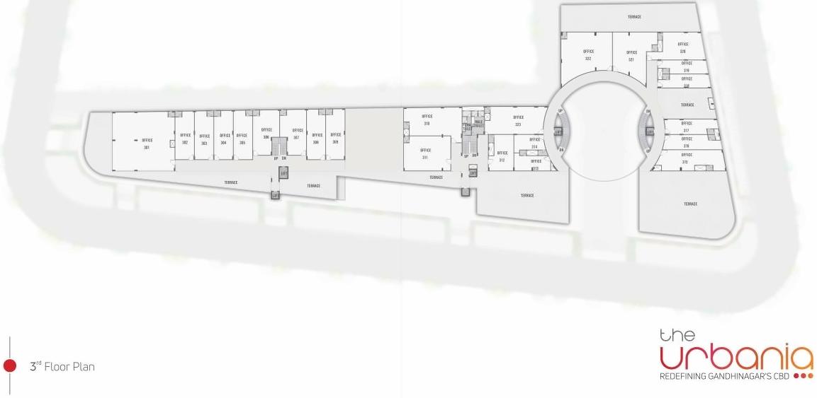 Layout of real estate project The Urbania located at Kudasan, Gandhinagar, Gujarat