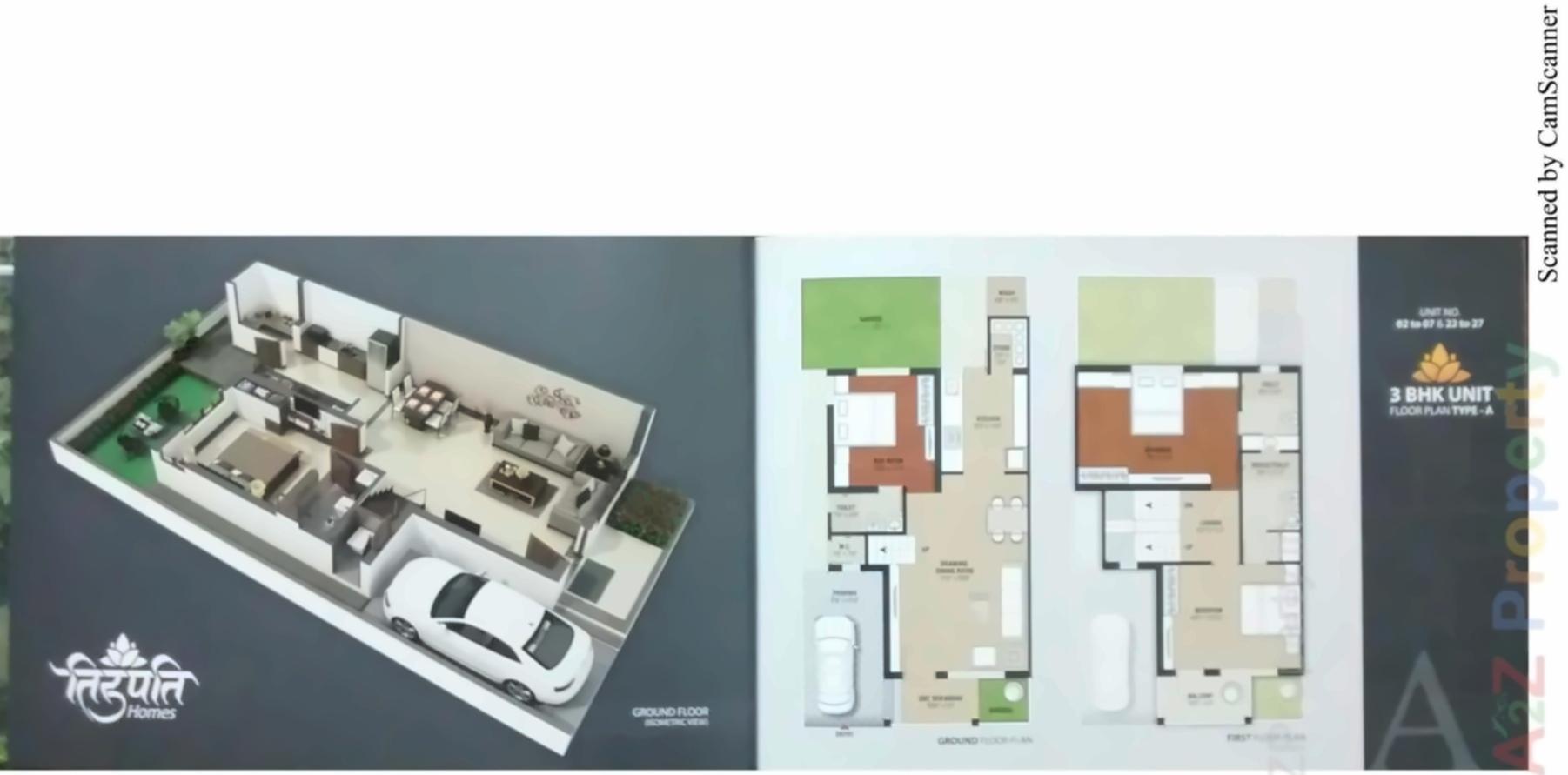 Layout of real estate project Tirupati Homes located at Borisana, Gandhinagar, Gujarat