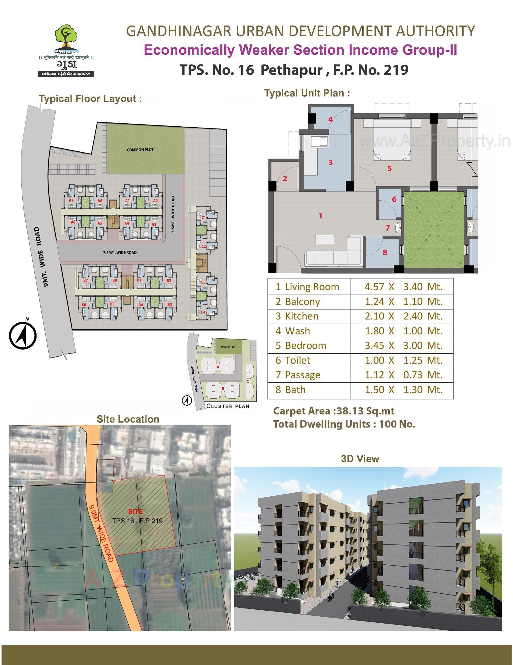 Layout of real estate project Tps 16 Fp 219 Ews Ii located at Pethapur, Gandhinagar, Gujarat