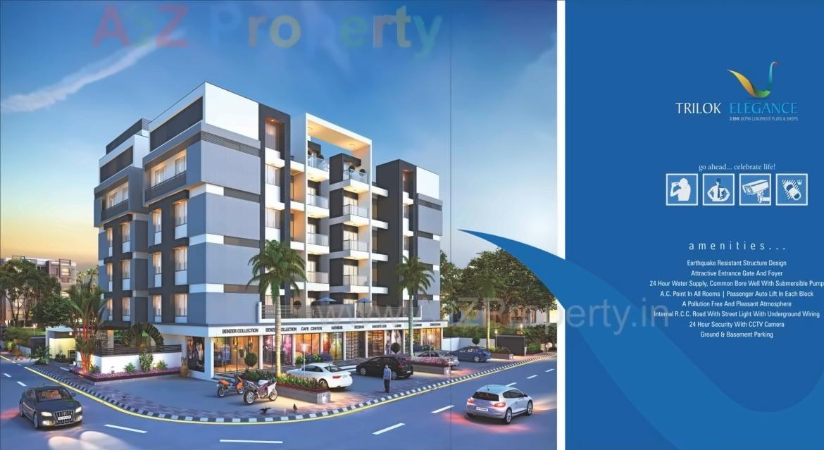 3D Elevation of real estate project Trilok Elagance located at Koteshwar, Gandhinagar, Gujarat