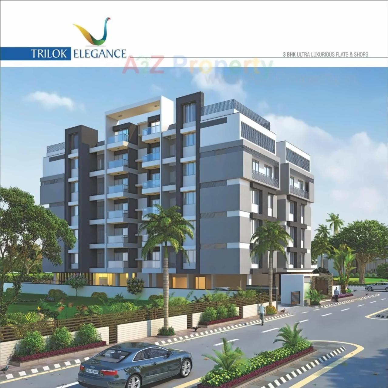3D Elevation of real estate project Trilok Elagance located at Koteshwar, Gandhinagar, Gujarat