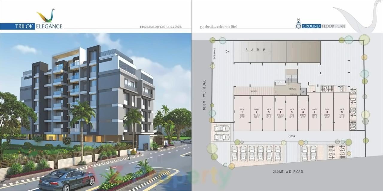 Layout of real estate project Trilok Elagance located at Koteshwar, Gandhinagar, Gujarat