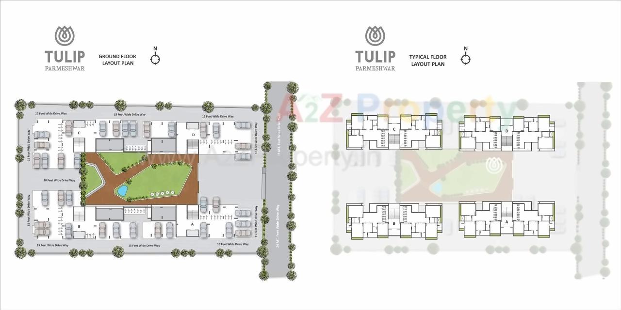 Layout of real estate project Tulip Parmeshwar located at Zundal, Gandhinagar, Gujarat
