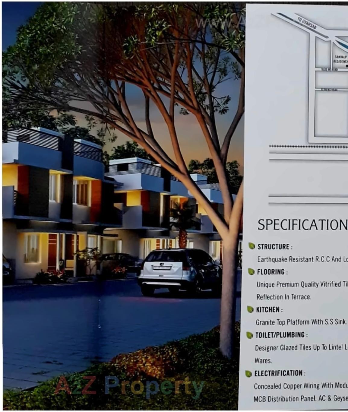 3D Elevation of real estate project Tulsi Bungalows located at Vavol, Gandhinagar, Gujarat
