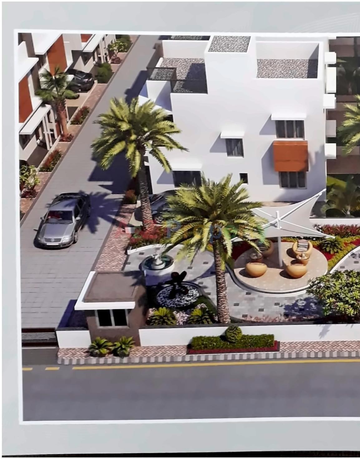 3D Elevation of real estate project Tulsi Bungalows located at Vavol, Gandhinagar, Gujarat