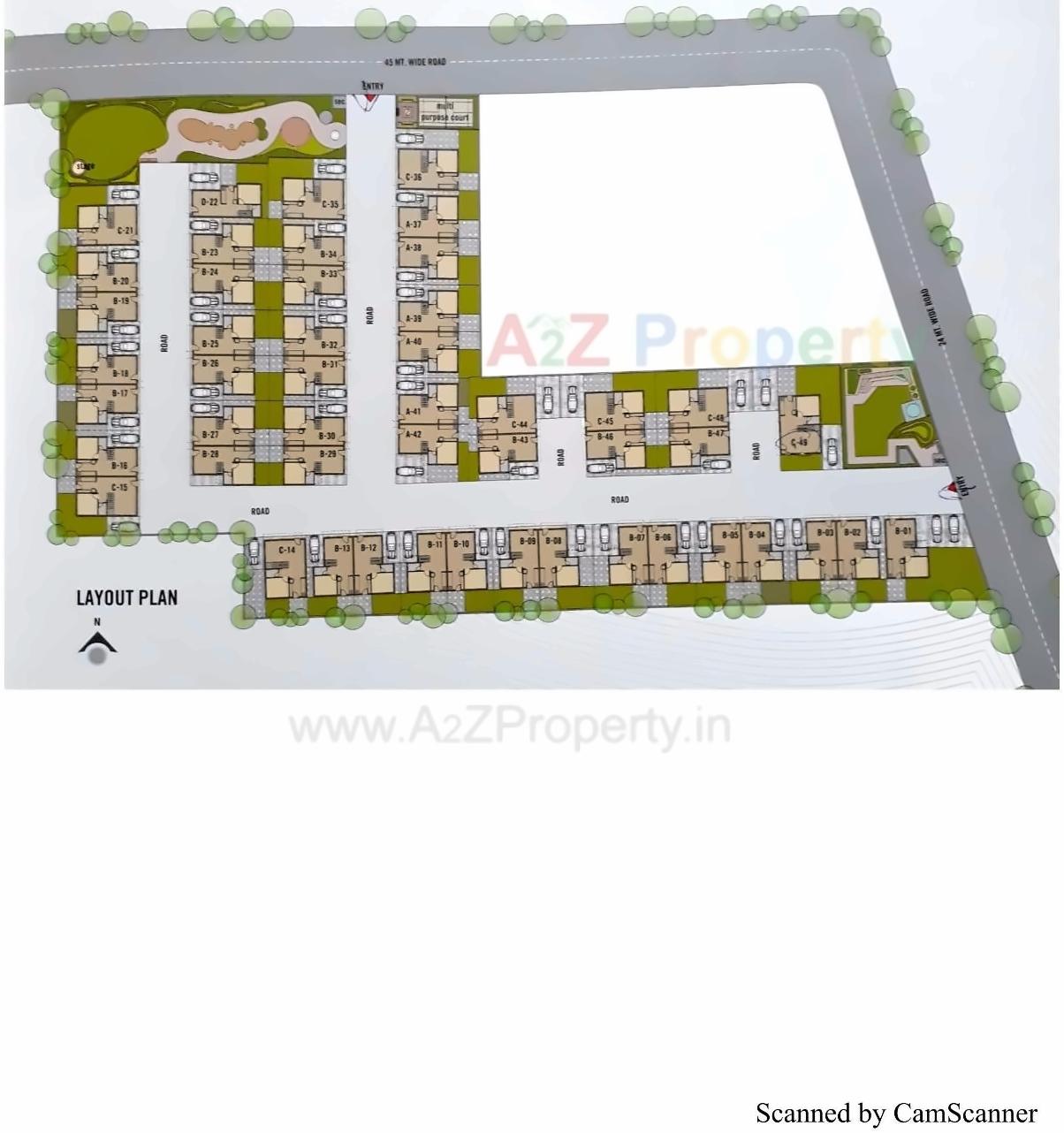 Layout of real estate project Tulsi Bungalows located at Vavol, Gandhinagar, Gujarat
