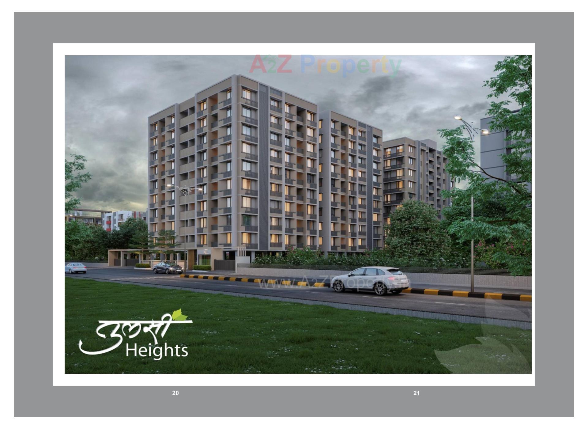 3D Elevation of real estate project Tulsi Heights located at Kudasan, Gandhinagar, Gujarat