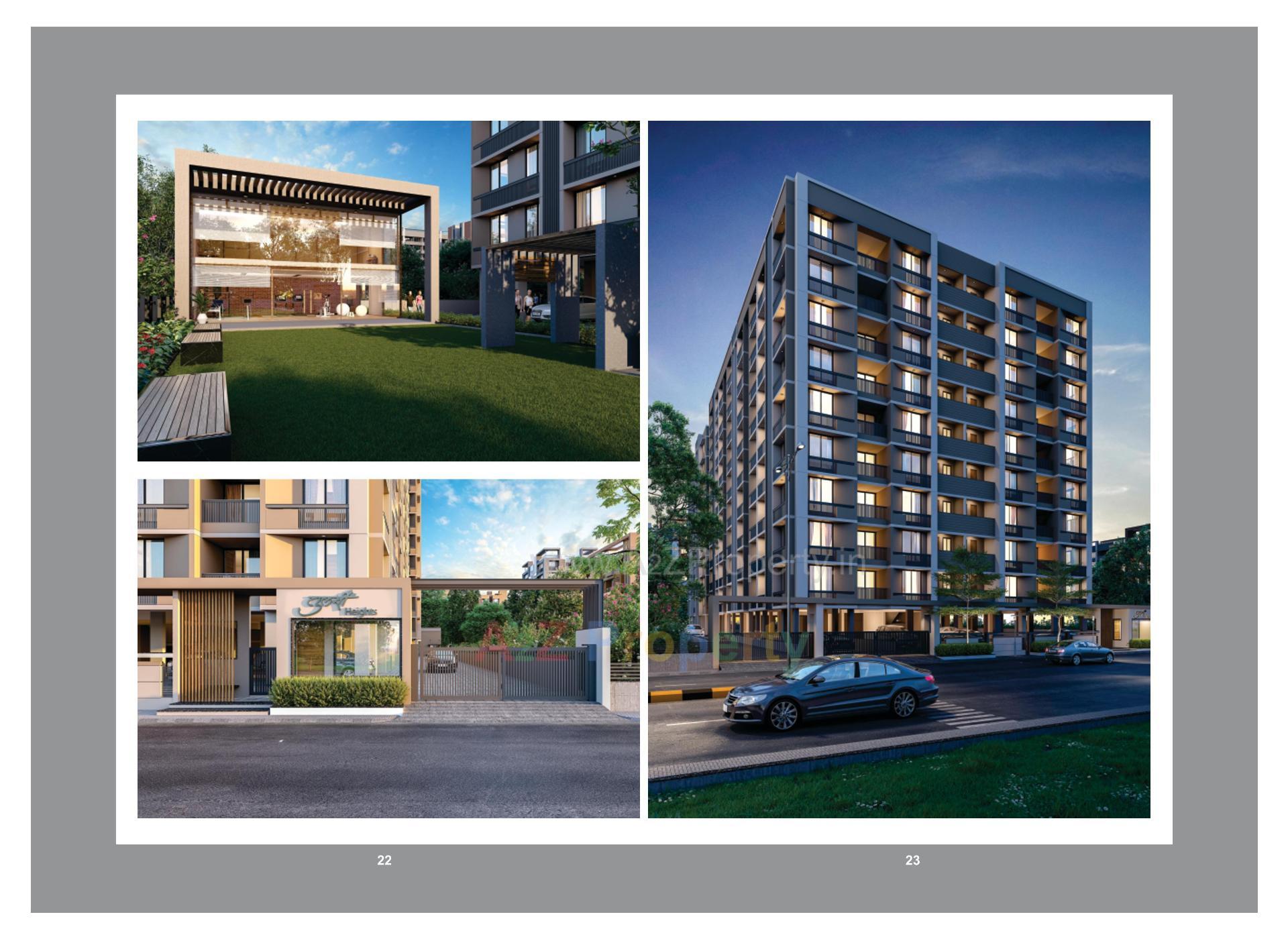 3D Elevation of real estate project Tulsi Heights located at Kudasan, Gandhinagar, Gujarat