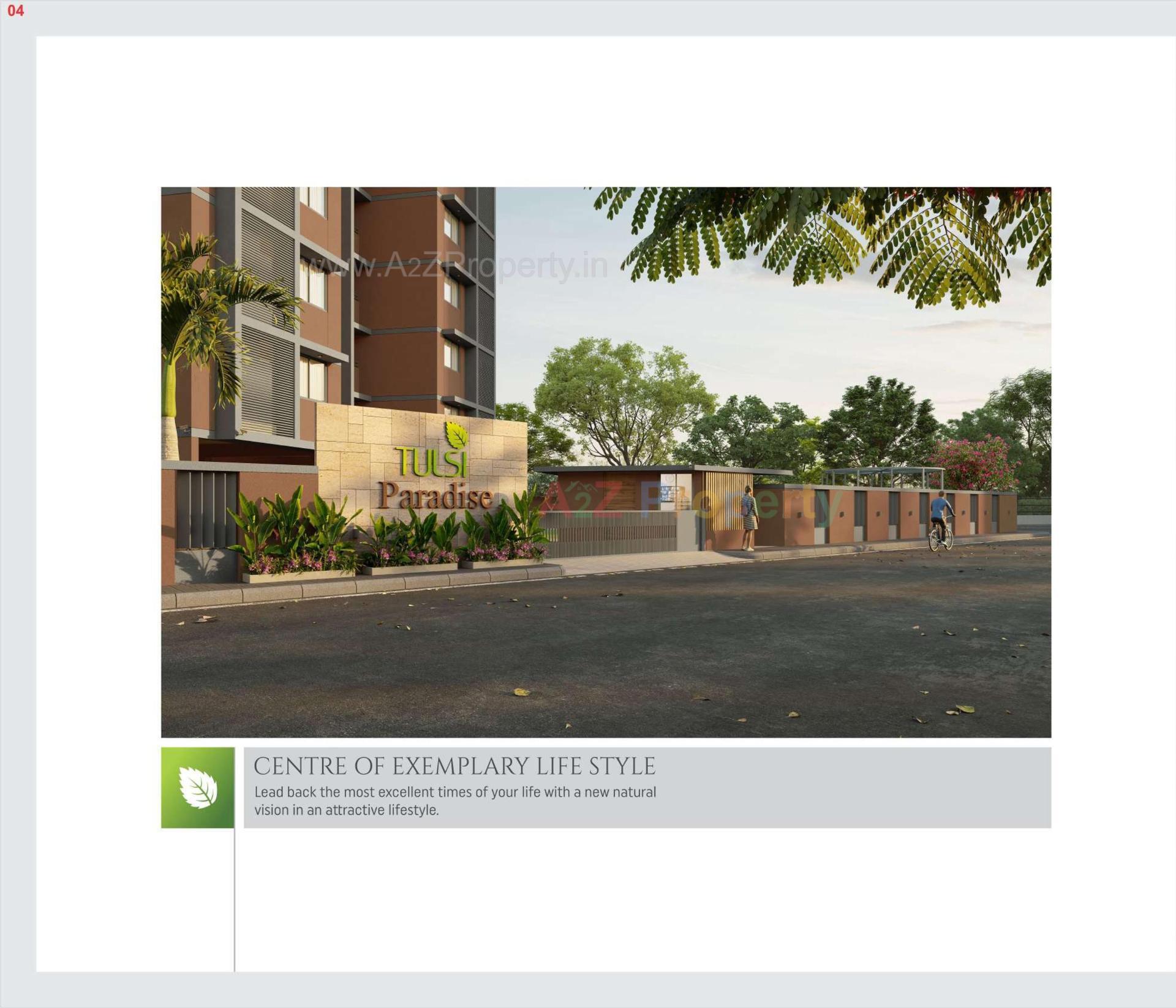 3D Elevation of real estate project Tulsi Paradise located at Gandhinagar, Gandhinagar, Gujarat