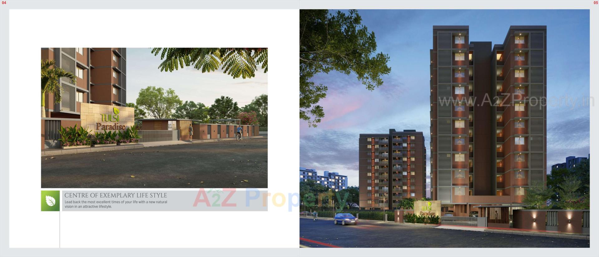 3D Elevation of real estate project Tulsi Paradise located at Gandhinagar, Gandhinagar, Gujarat