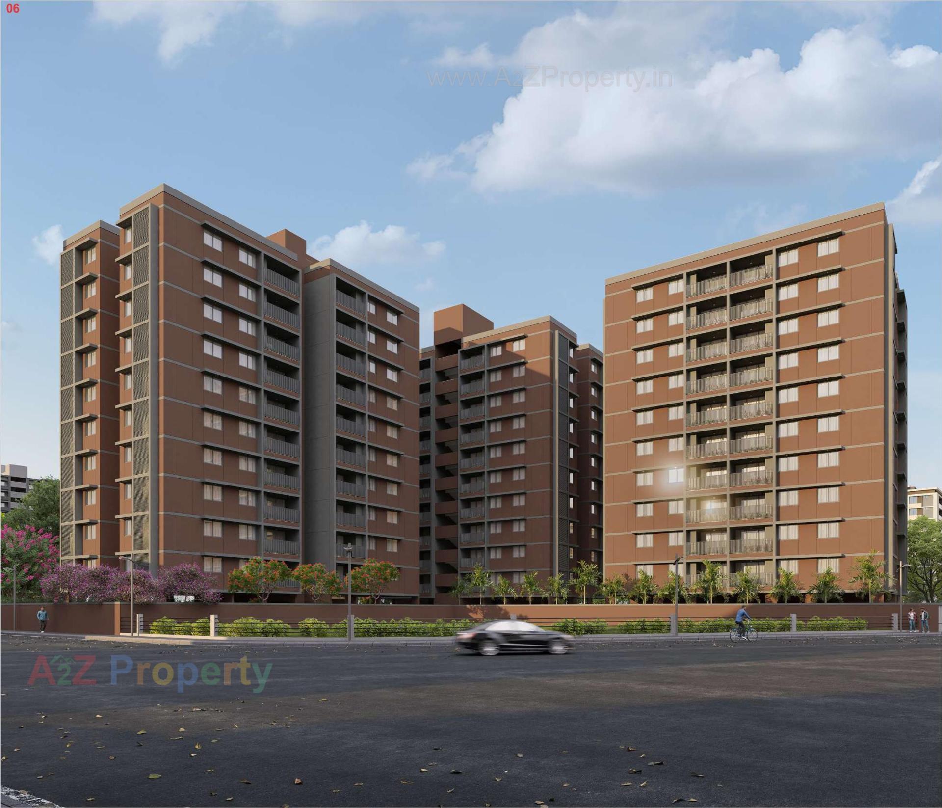 3D Elevation of real estate project Tulsi Paradise located at Gandhinagar, Gandhinagar, Gujarat