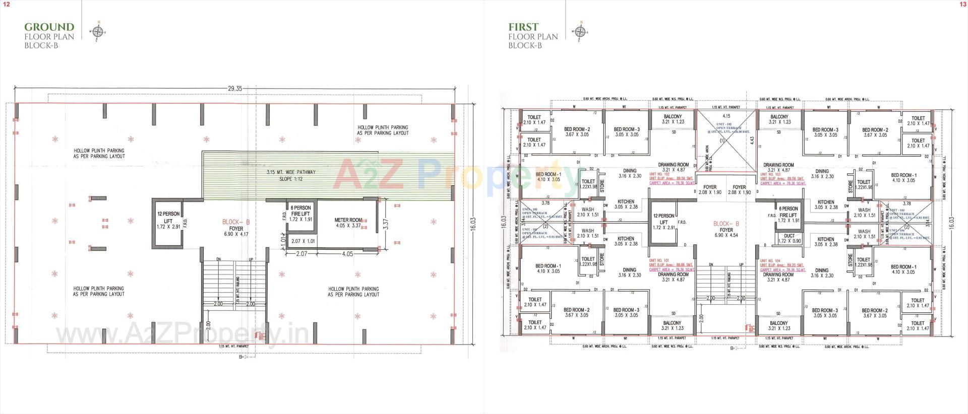 Layout of real estate project Tulsi Paradise located at Gandhinagar, Gandhinagar, Gujarat