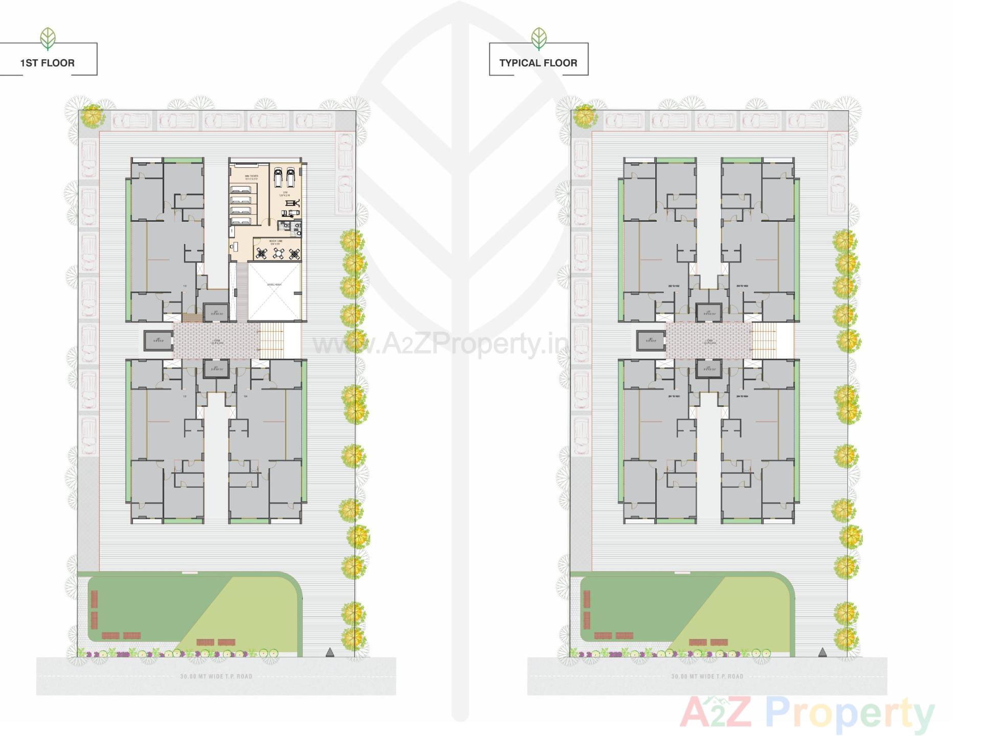 Layout of real estate project Tulsi Sky located at Kudasan, Gandhinagar, Gujarat