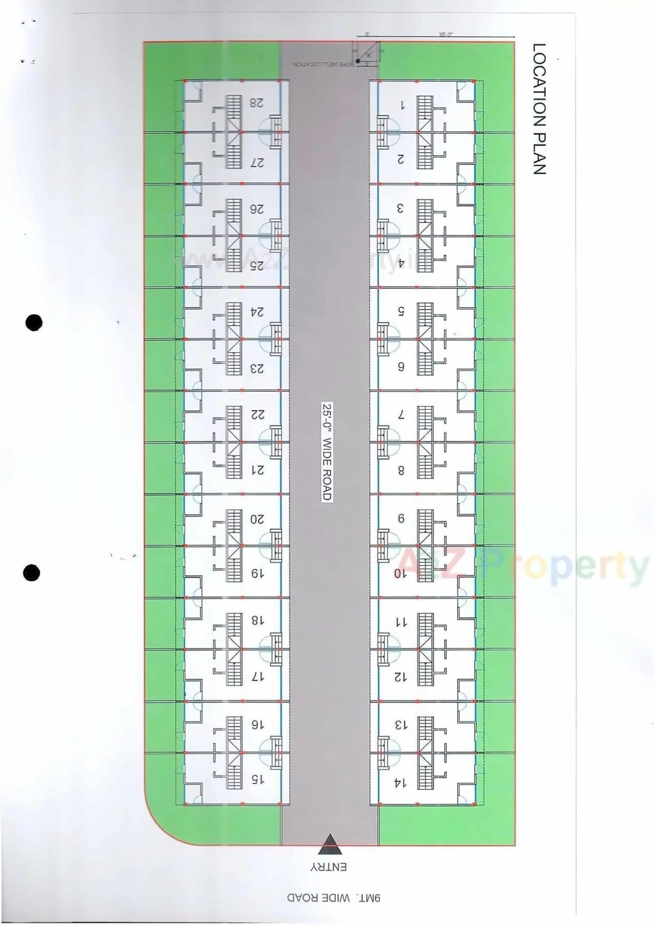Layout of real estate project Tulsi Ville located at Borisana, Gandhinagar, Gujarat