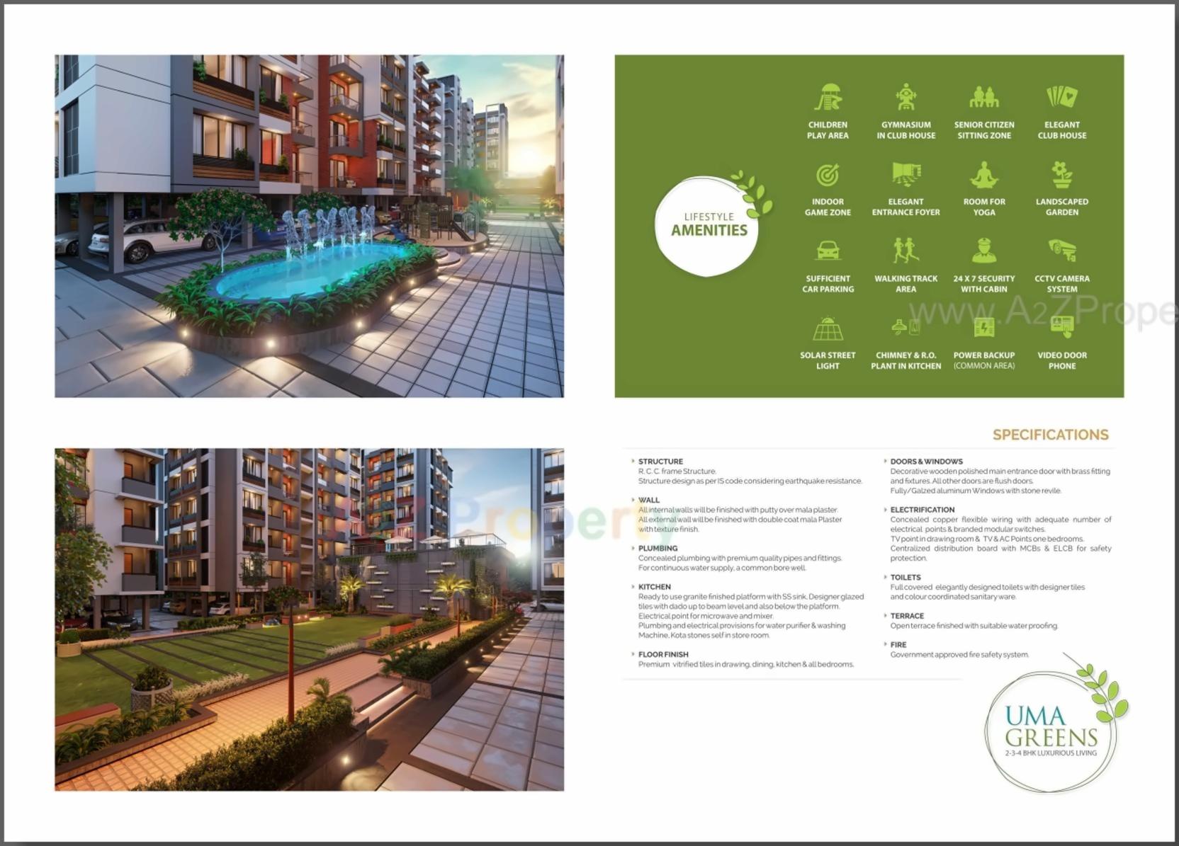 3D Elevation of real estate project Uma Greens located at Gandhinagar, Gandhinagar, Gujarat