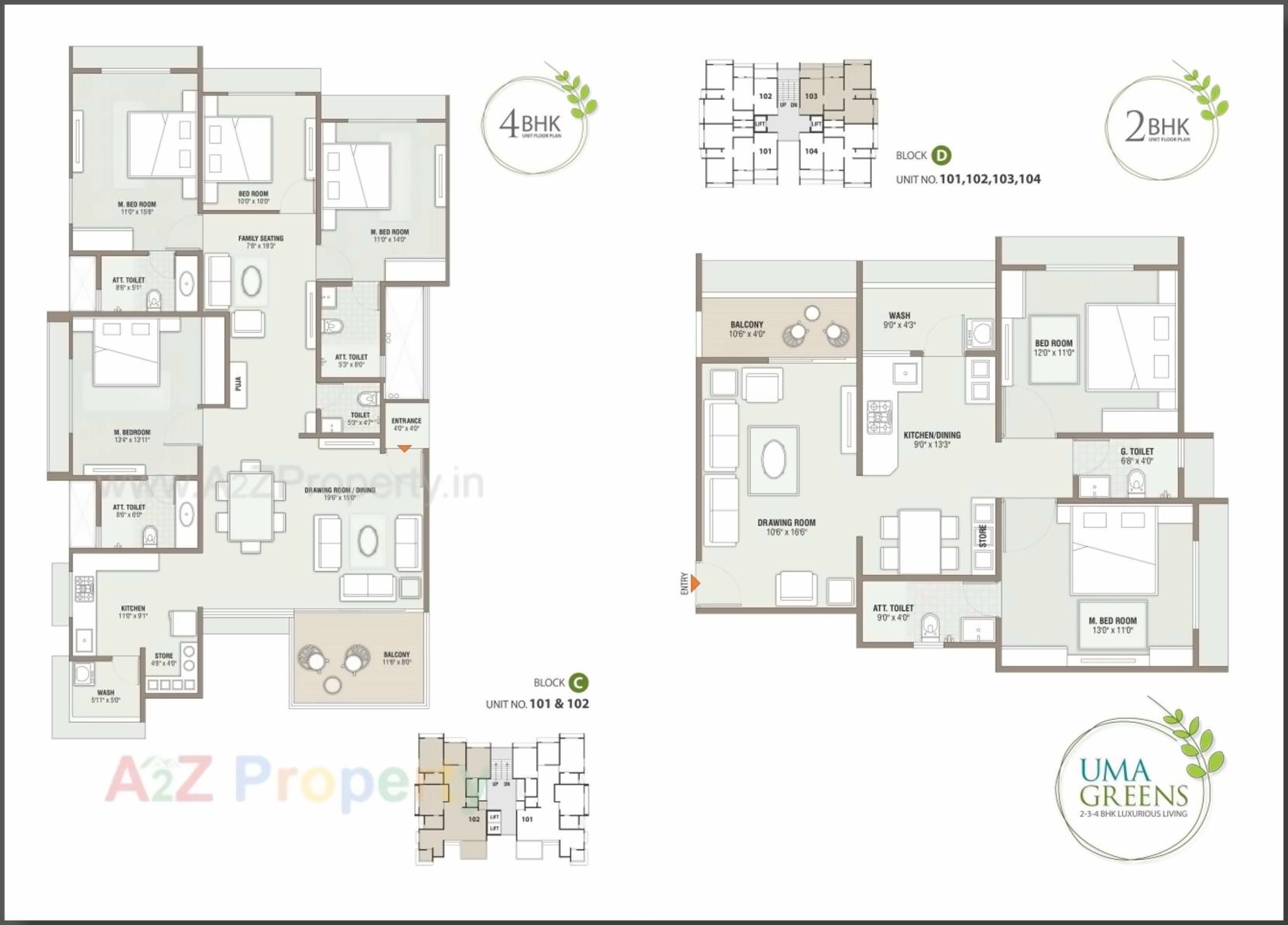 Layout of real estate project Uma Greens located at Gandhinagar, Gandhinagar, Gujarat