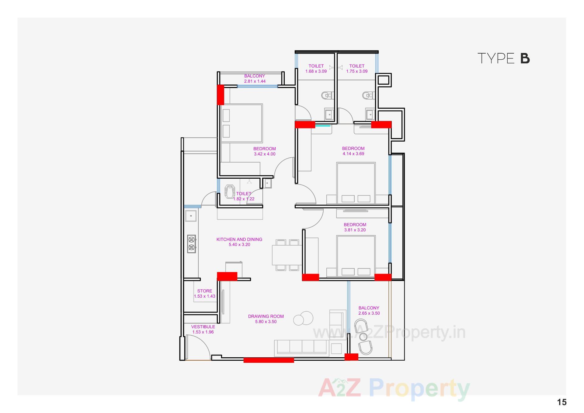 Layout of real estate project Vaidehi Elysium located at Vavol, Gandhinagar, Gujarat