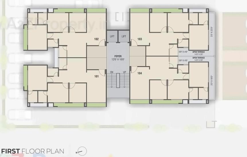Layout of real estate project Vashikaa Aahan located at Zundal, Gandhinagar, Gujarat