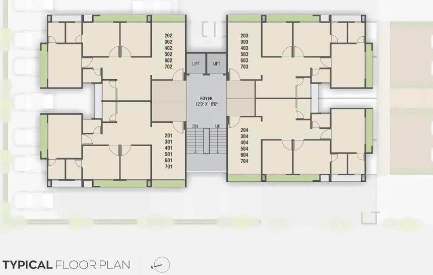 Layout of real estate project Vashikaa Aahan located at Zundal, Gandhinagar, Gujarat