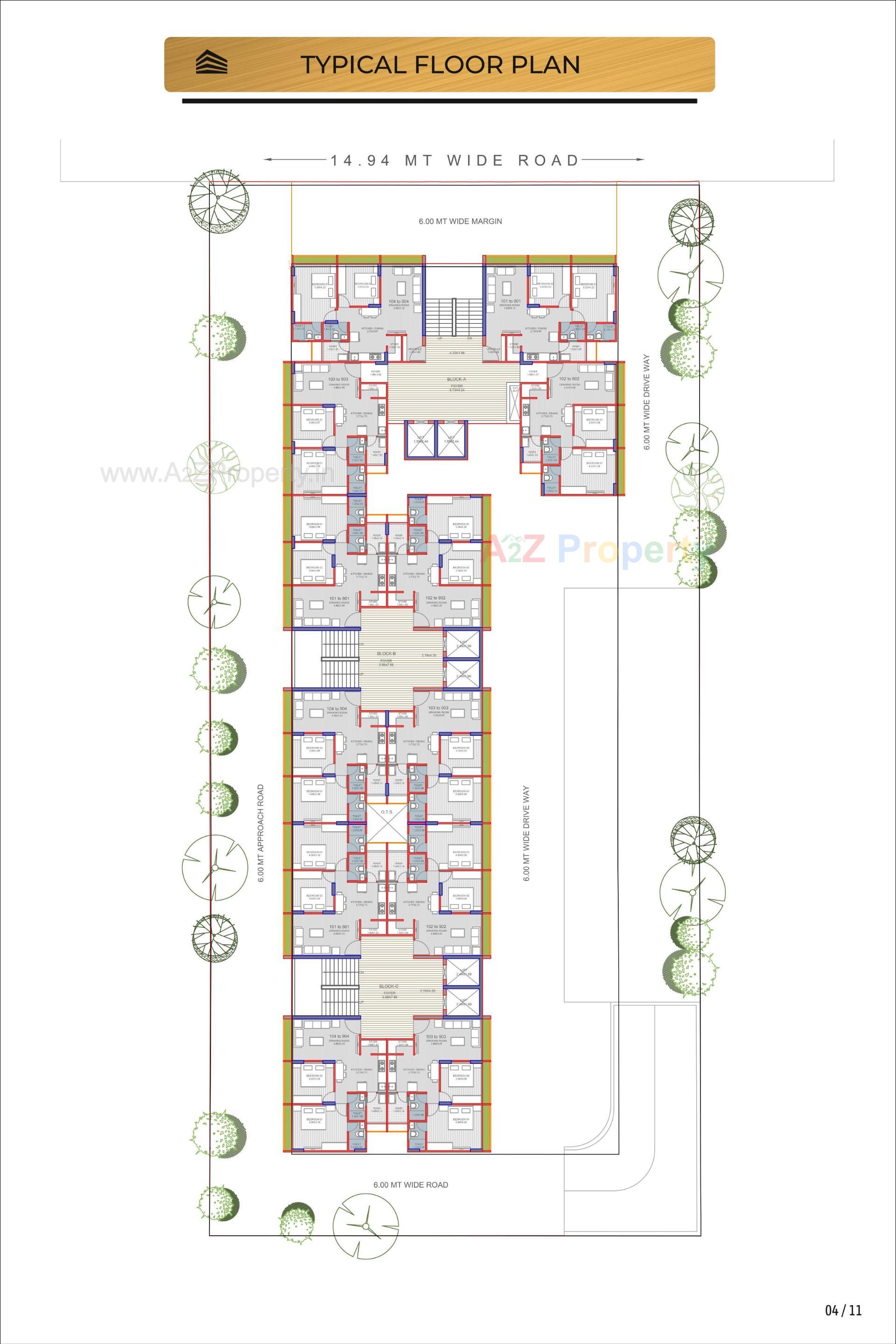 Layout of real estate project Vashikaa Embark located at Zundal, Gandhinagar, Gujarat