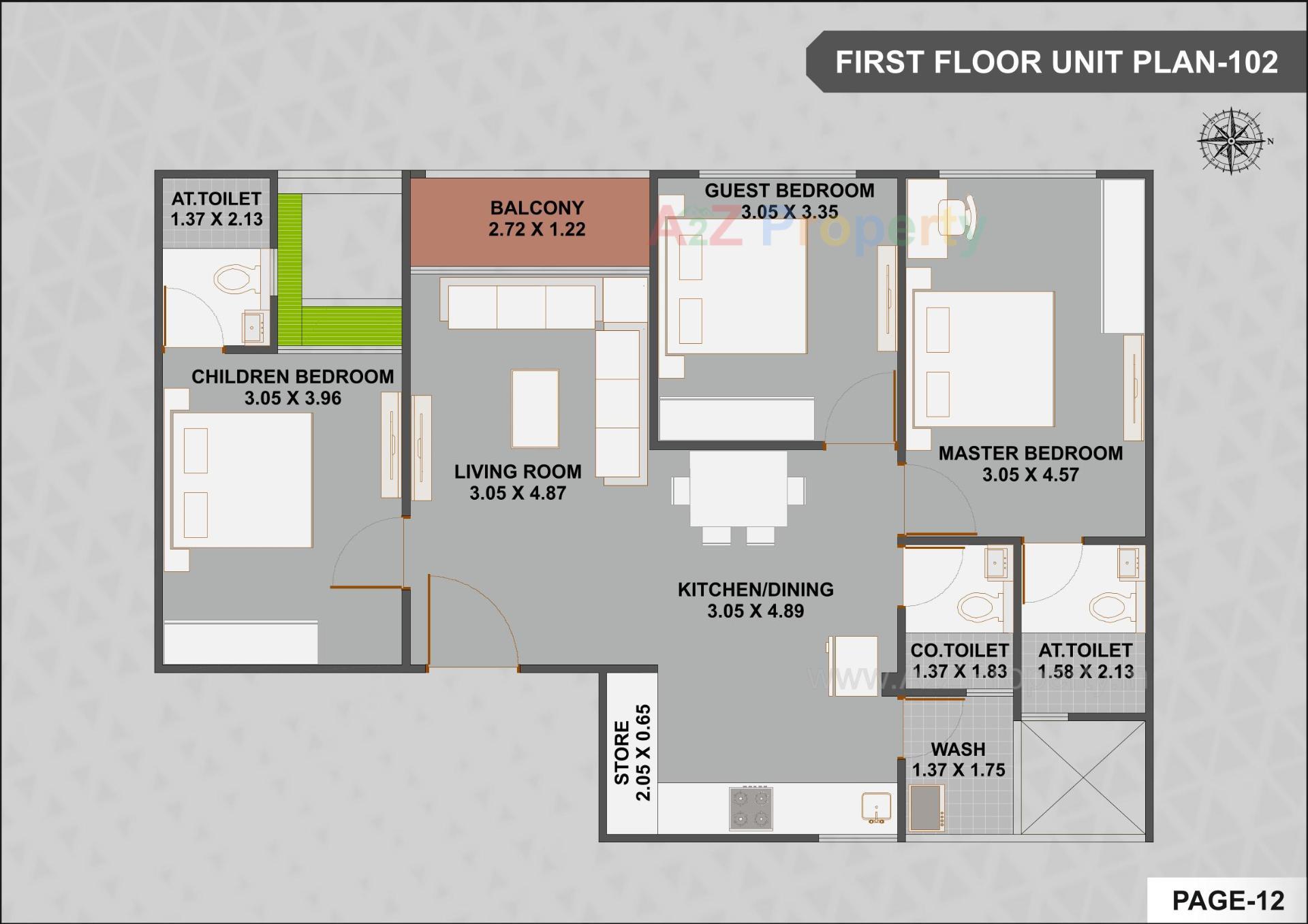 Layout of real estate project Vashikaa Prime located at Zundal, Gandhinagar, Gujarat