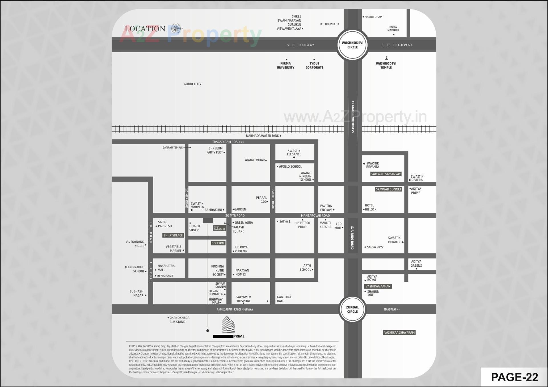 Layout of real estate project Vashikaa Prime located at Zundal, Gandhinagar, Gujarat