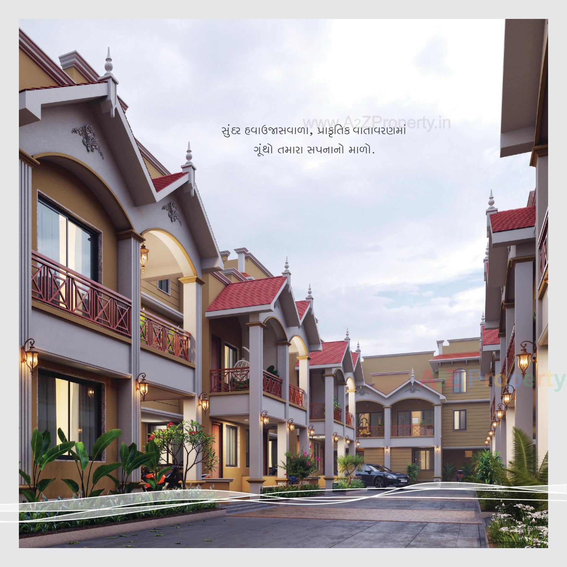 3D Elevation of real estate project Vatrika Villa located at Dahegam, Gandhinagar, Gujarat