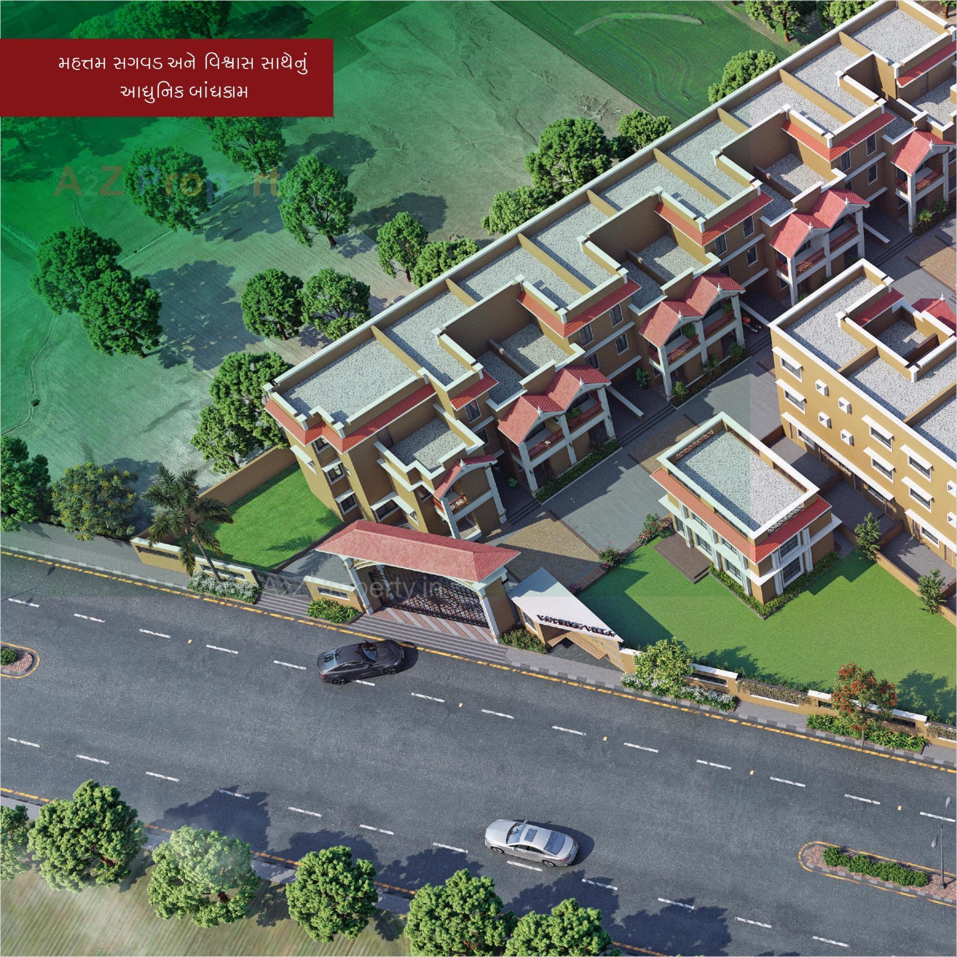 3D Elevation of real estate project Vatrika Villa located at Dahegam, Gandhinagar, Gujarat