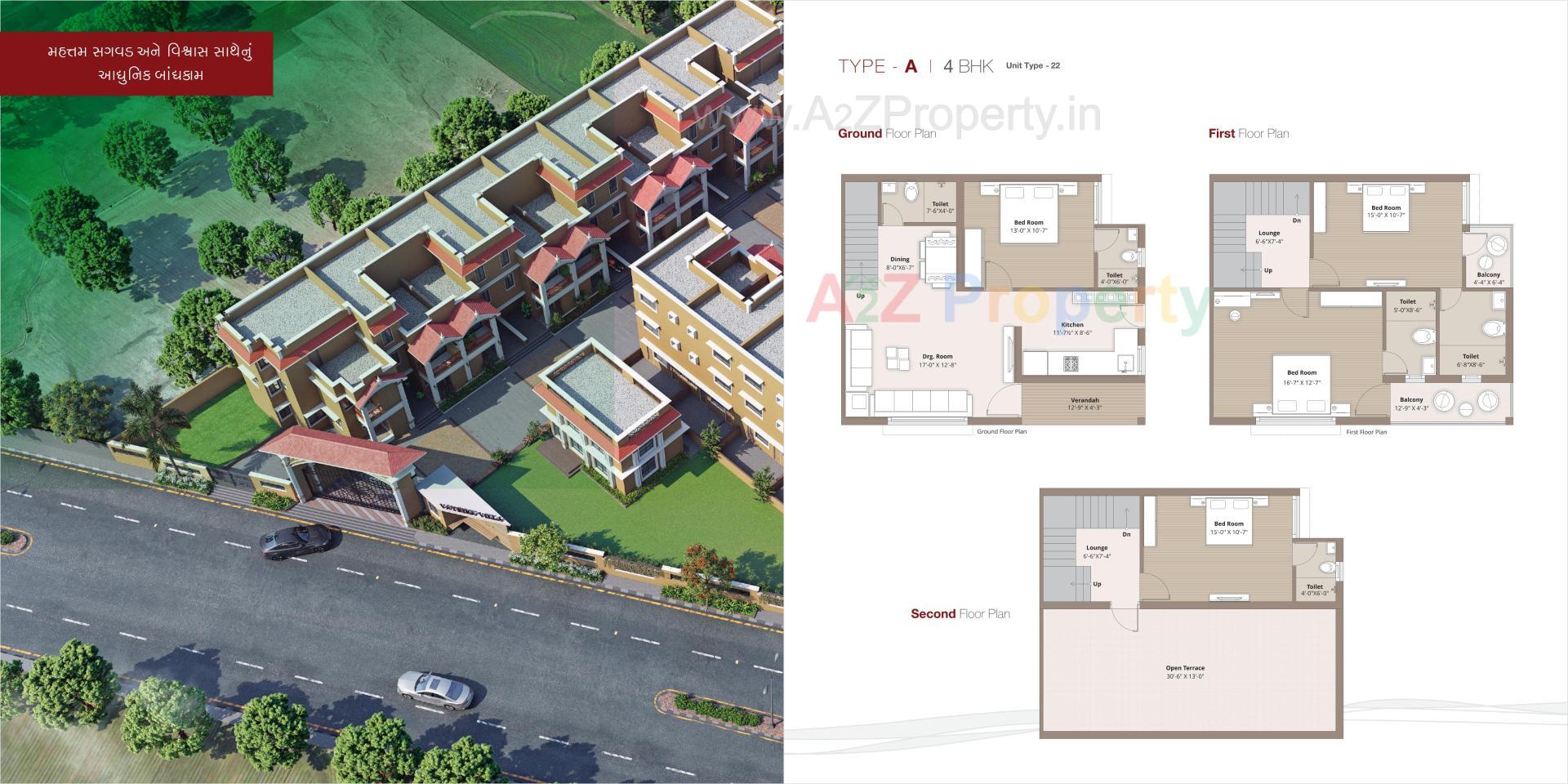 Layout of real estate project Vatrika Villa located at Dahegam, Gandhinagar, Gujarat