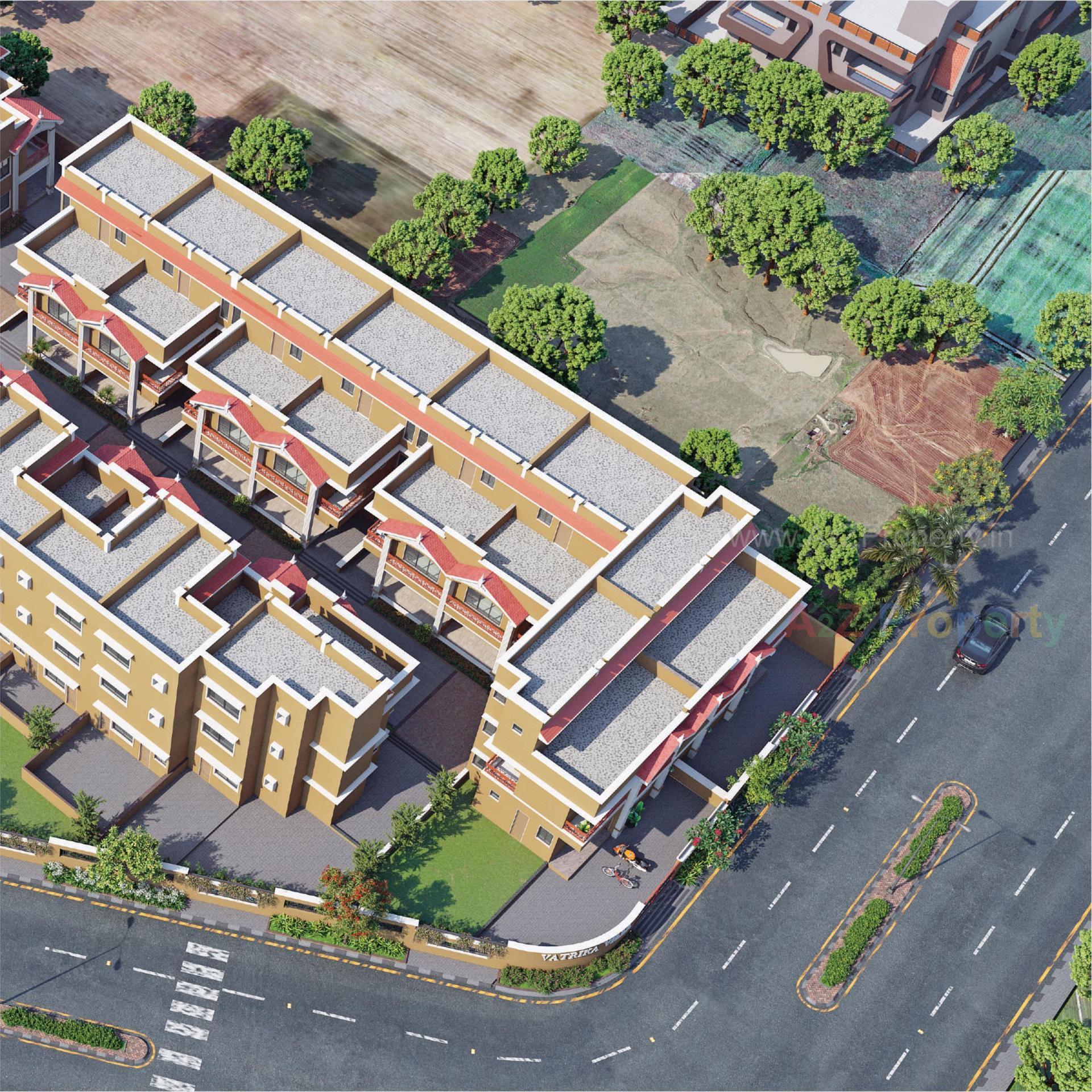 3D Elevation of real estate project Vatrika Villa located at Dahegam, Gandhinagar, Gujarat