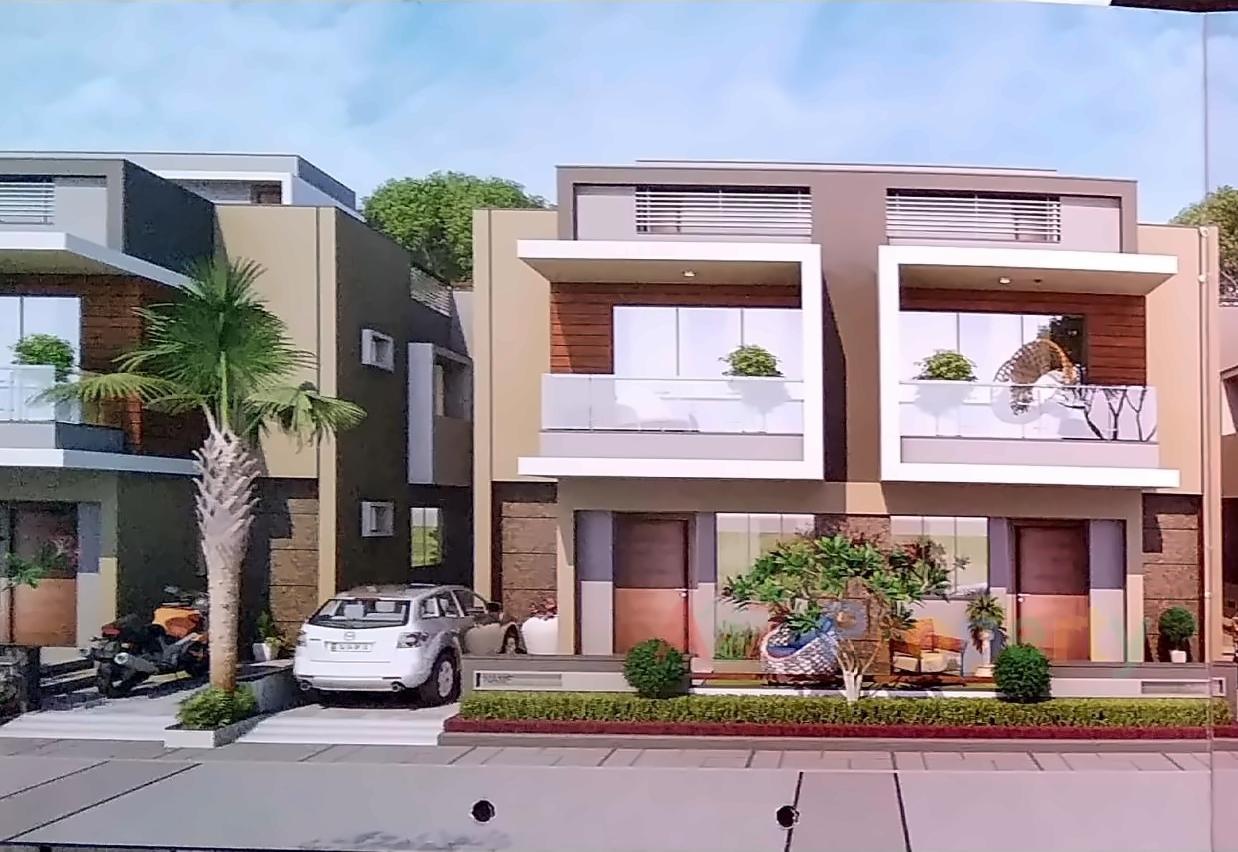 3D Elevation of real estate project Ved Bungalows/ved Green located at Dehgam, Gandhinagar, Gujarat
