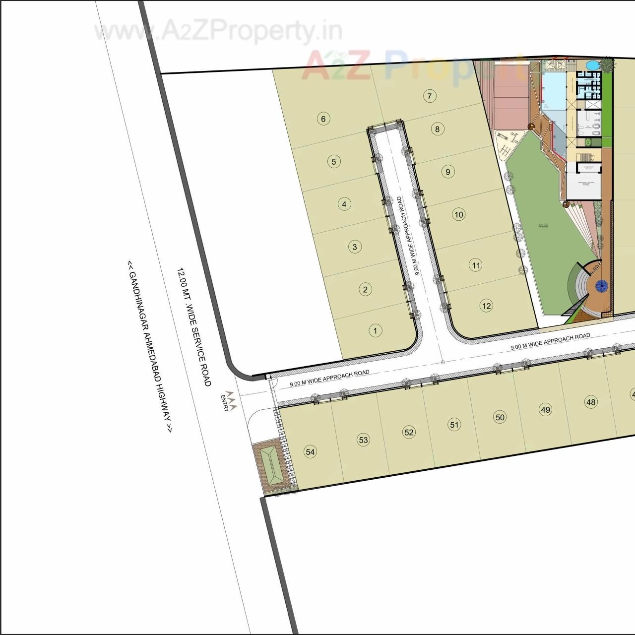 Layout of real estate project Venus Avan located at Bhat, Gandhinagar, Gujarat