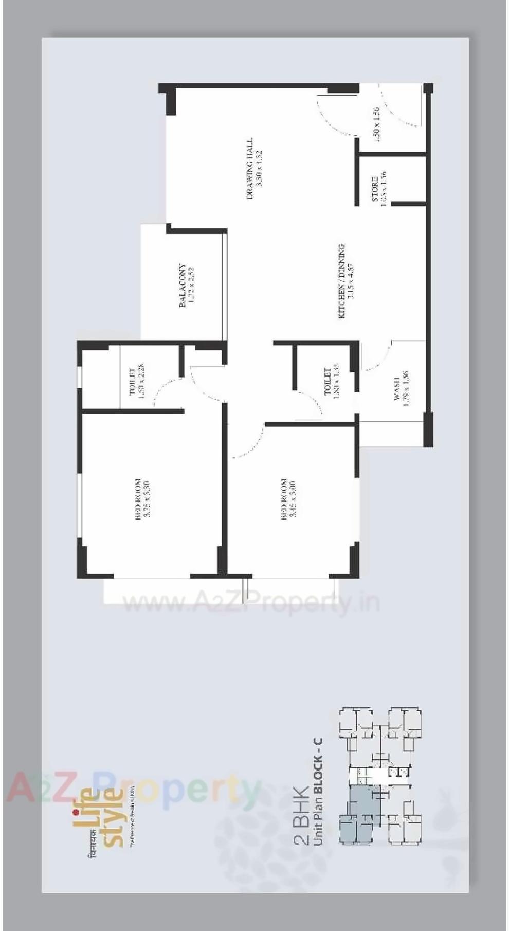 Layout of real estate project Vinayak Lifestyle located at Raisan, Gandhinagar, Gujarat