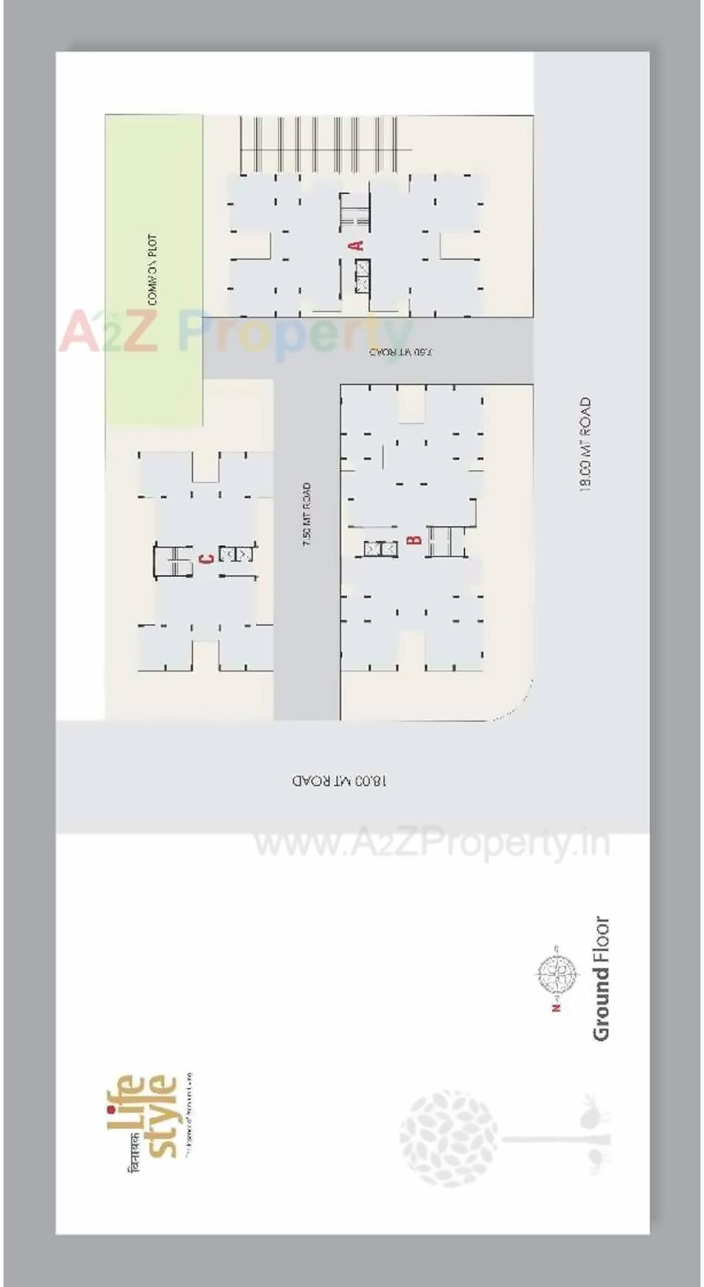 Layout of real estate project Vinayak Lifestyle located at Raisan, Gandhinagar, Gujarat